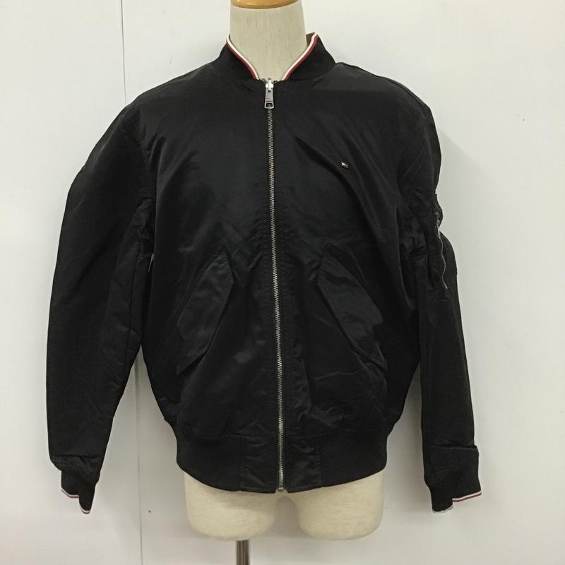 トミーヒルフィガー TOMMY HILFIGER ジャケット、上着 ジャンパー、ブルゾン ジップアップジャケット ジャンパー ジャケット カジュアルジャケット アウター L ロゴ、文字 黒 / ブラック /  メンズ USED 古着 中古 10104408