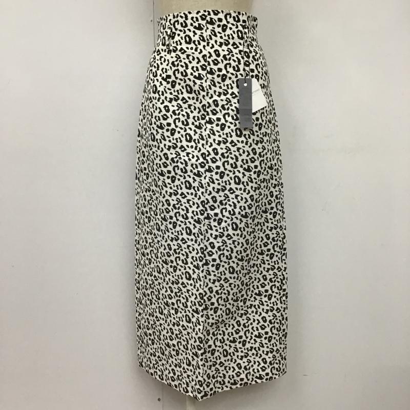 ジーナシス JEANASIS スカート ロングスカート JS050570MW バックスリットウエストゴムロングナロースカート 総柄 カジュアルスカート S ヒョウ柄・レオパード柄 白 / ホワイト / X 黒 / ブラック /  レディース USED 古着 中古 10104414