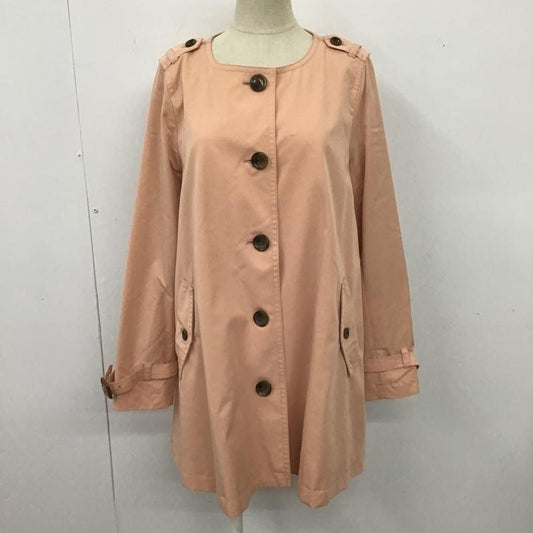 ナチュラルビューティーベーシック NATURAL BEAUTY BASIC ジャケット、上着 ジャケット、ブレザー 017-152204 Aラインノーカラーコート ノーカラージャケット アウター M 無地 桃 / ピンク /  レディース USED 古着 中古 10104422