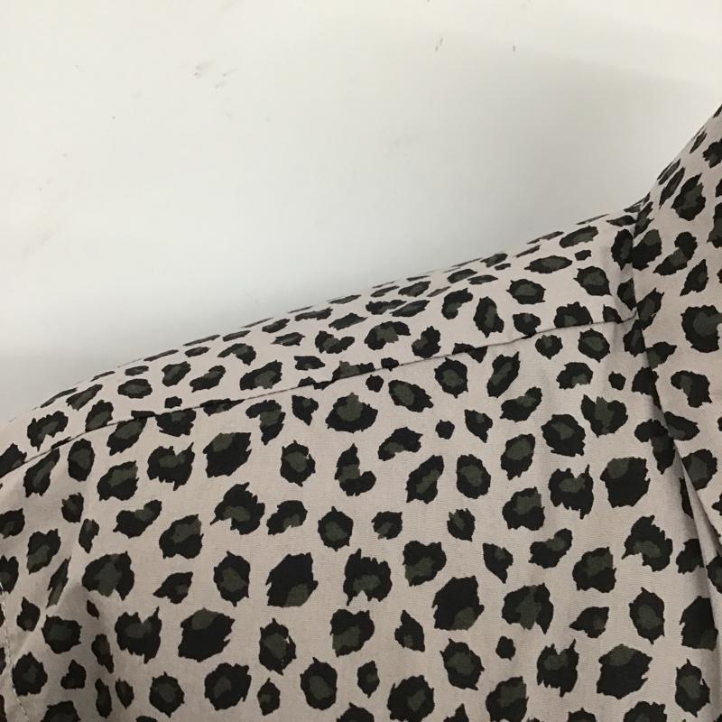 ロデオクラウンズワイドボウル RODEO CROWNS WIDE BOWL シャツ、ブラウス 半袖 421FSW30-1300 タイプライターオープンカラーシャツ 半袖シャツ カジュアルシャツ M ヒョウ柄・レオパード柄 灰 / グレー /  メンズ USED 古着 中古 10104425