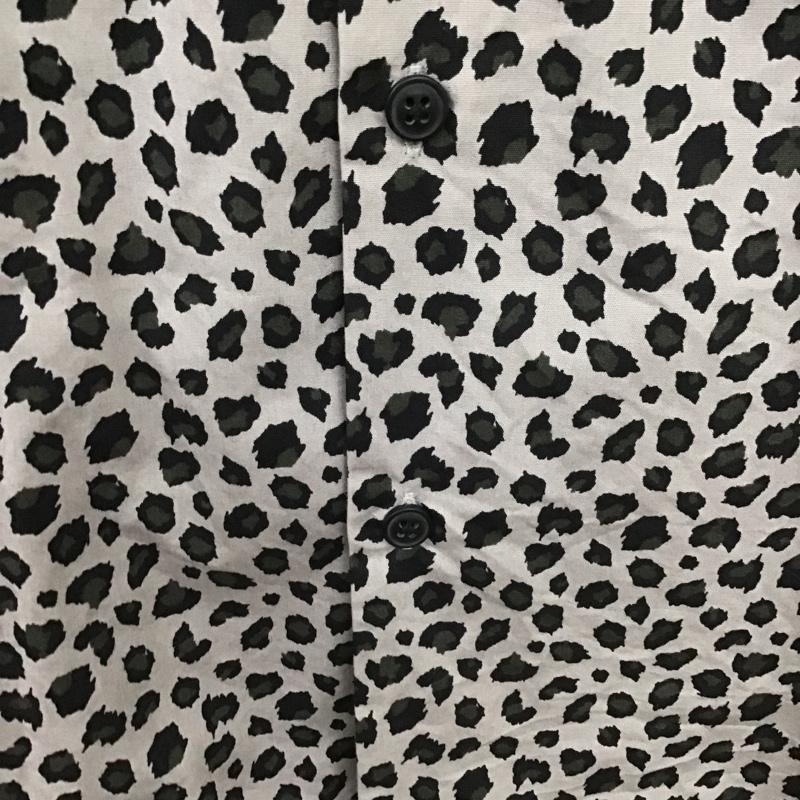 ロデオクラウンズワイドボウル RODEO CROWNS WIDE BOWL シャツ、ブラウス 半袖 421FSW30-1300 タイプライターオープンカラーシャツ 半袖シャツ カジュアルシャツ M ヒョウ柄・レオパード柄 灰 / グレー /  メンズ USED 古着 中古 10104425