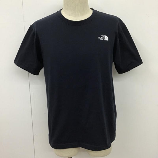 ザノースフェイス THE NORTH FACE Tシャツ 半袖 NT31957 ショートスリーブスクエアロゴTシャツ 半袖カットソー プリントTシャツ L ロゴ、文字 紺 / ネイビー /  メンズ USED 古着 中古 10104444