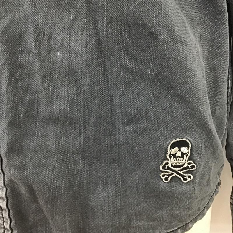 チープマンデイ CHEAP MONDAY シャツ、ブラウス 長袖 長袖シャツ カラーシャツ ポケットシャツ ダメージ加工シャツ S ロゴ、文字 灰 / グレー /  メンズ USED 古着 中古 10104452