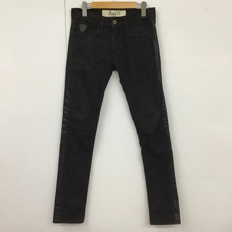 エイプリル77 APRIL77 パンツ デニム、ジーンズ デニムパンツ スリムパンツ ジーンズ 28インチ 無地 黒 / ブラック /  メンズ USED 古着 中古 10104457