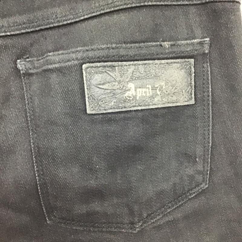 エイプリル77 APRIL77 パンツ デニム、ジーンズ デニムパンツ スリムパンツ ジーンズ 28インチ 無地 黒 / ブラック /  メンズ USED 古着 中古 10104457