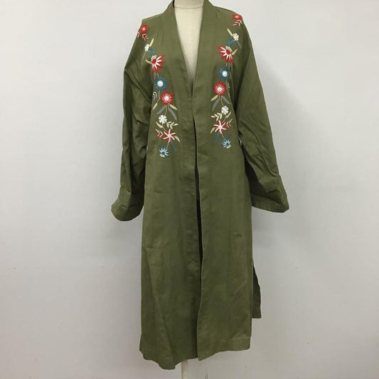 スライ SLY コート コート一般 030ASA30-0070 FLORAL LEI MILITARY GOWN 0 刺繍 カーキ / カーキ /  レディース USED 古着 中古 10104477