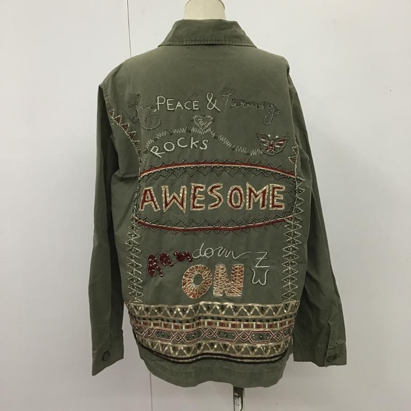 ザラ ZARA シャツ、ブラウス 長袖 ミリタリー M 無地 カーキ / カーキ /  レディース USED 古着 中古 10104481