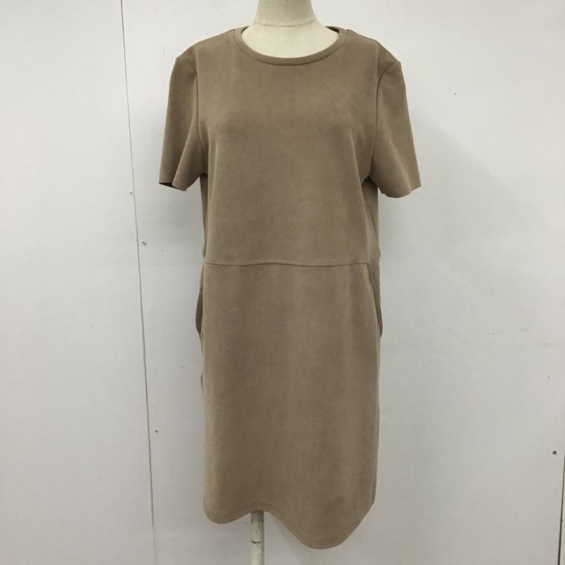 ザラ ZARA ワンピース ひざ丈スカート S 無地 ベージュ / ベージュ /  レディース USED 古着 中古 10104494