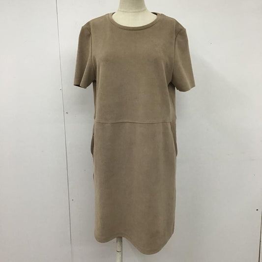 ザラ ZARA ワンピース ひざ丈スカート S 無地 ベージュ / ベージュ /  レディース USED 古着 中古 10104494
