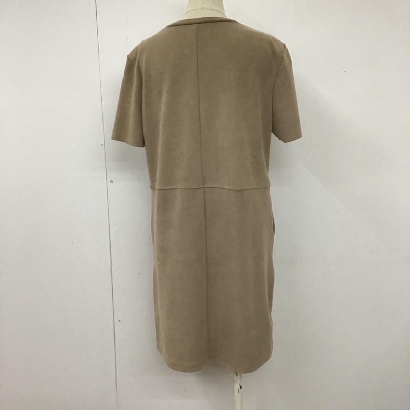 ザラ ZARA ワンピース ひざ丈スカート S 無地 ベージュ / ベージュ /  レディース USED 古着 中古 10104494