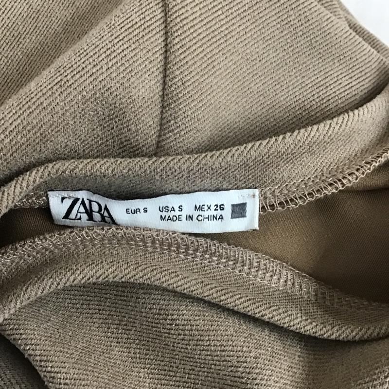 ザラ ZARA ワンピース ひざ丈スカート S 無地 ベージュ / ベージュ /  レディース USED 古着 中古 10104494