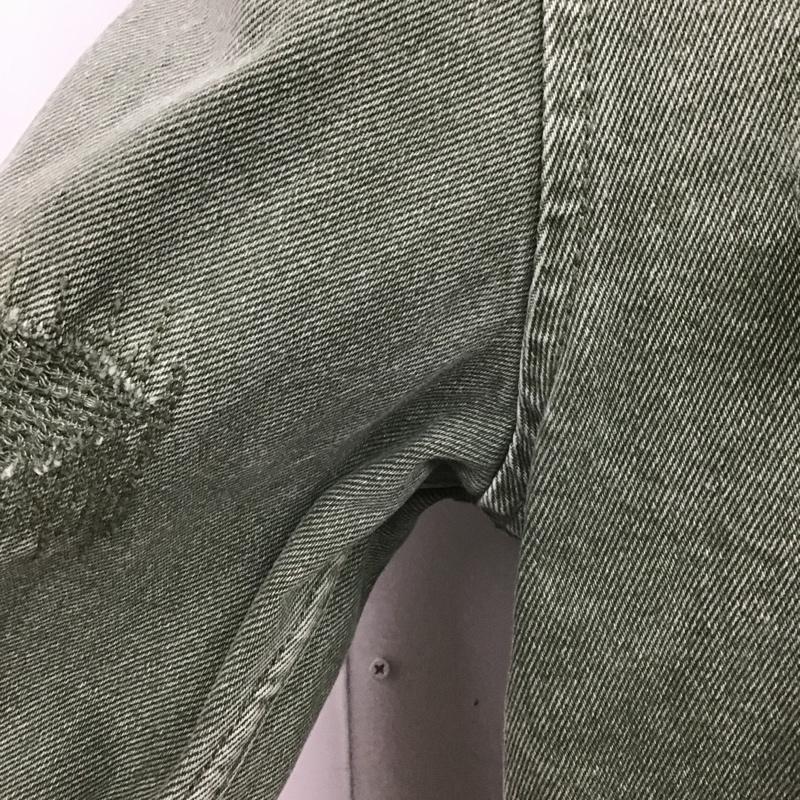 ザラ ZARA ジャケット、上着 ジャケット、ブレザー デニムジャケット ダメージ L 無地 カーキ / カーキ /  メンズ USED 古着 中古 10104506