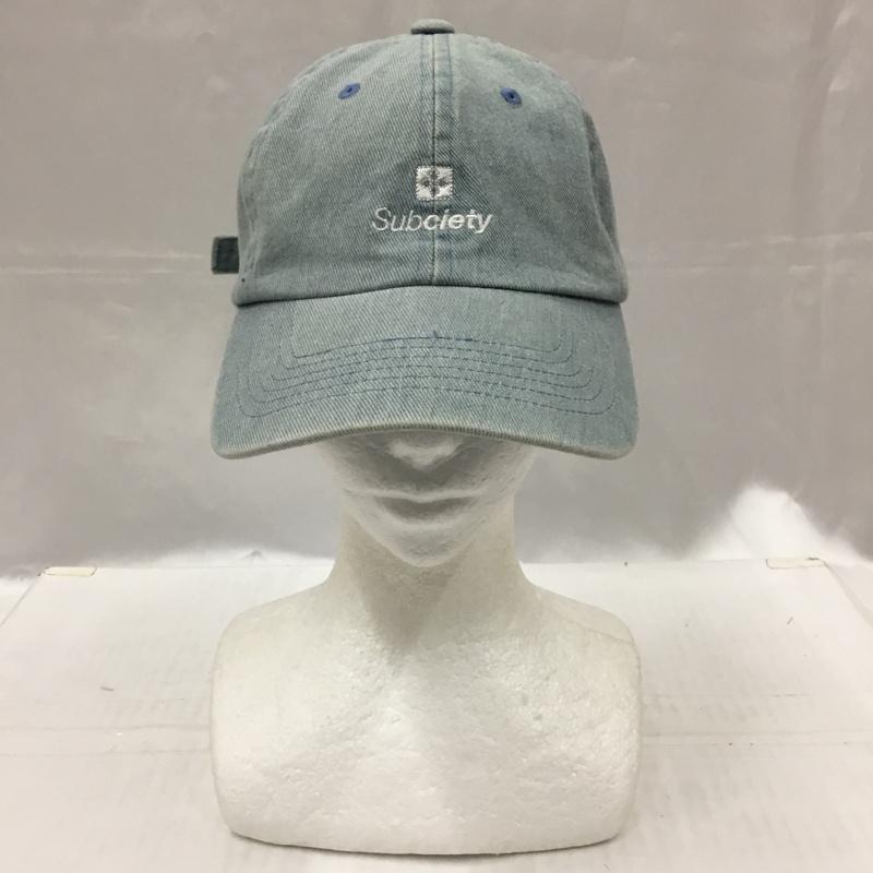 サブサエティ Subciety 帽子 キャップ 60024 デニム ロゴ、文字 水色 / ライトブルー /  メンズ USED 古着 中古 10104514