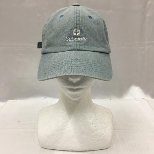 サブサエティ Subciety 帽子 キャップ 60024 デニム ロゴ、文字 水色 / ライトブルー /  メンズ USED 古着 中古 10104514