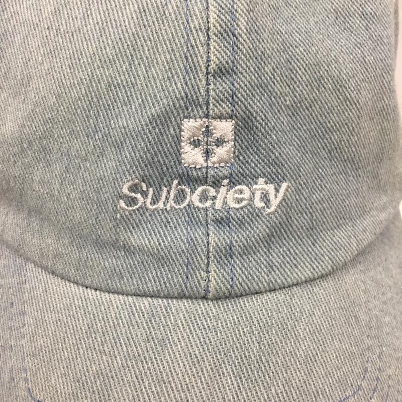サブサエティ Subciety 帽子 キャップ 60024 デニム ロゴ、文字 水色 / ライトブルー /  メンズ USED 古着 中古 10104514