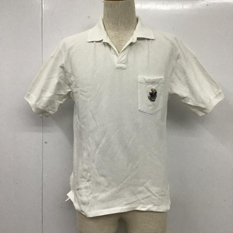 ポロバイラルフローレン Polo by RALPH LAUREN ポロシャツ 半袖 ポロベア L 無地 白 / ホワイト /  メンズ USED 古着 中古 10104524