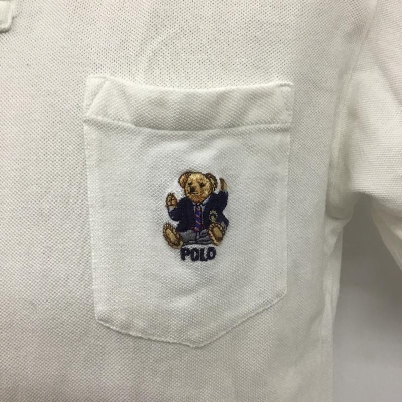 ポロバイラルフローレン Polo by RALPH LAUREN ポロシャツ 半袖 ポロベア L 無地 白 / ホワイト /  メンズ USED 古着 中古 10104524