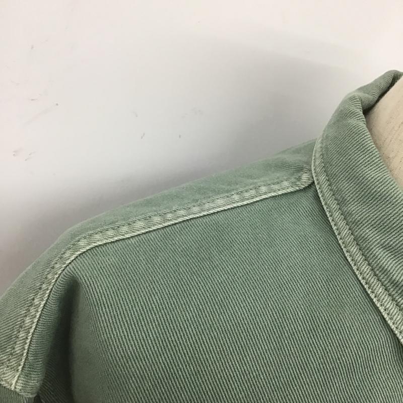 ザラ ZARA シャツ、ブラウス 長袖 デニムシャツ L 無地 薄緑 / ライトグリーン /  メンズ USED 古着 中古 10104526