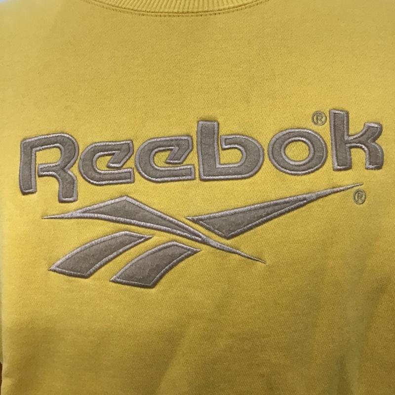リーボック Reebok トレーナー 長袖 M ロゴ、文字 黄 / イエロー /  メンズ USED 古着 中古 10104527
