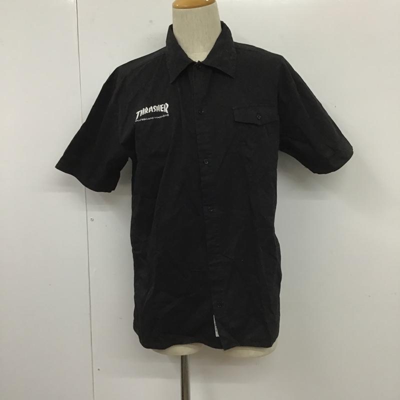 スラッシャー THRASHER シャツ、ブラウス 半袖 XL 刺繍 黒 / ブラック /  メンズ USED 古着 中古 10104532