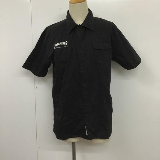 スラッシャー THRASHER シャツ、ブラウス 半袖 XL 刺繍 黒 / ブラック /  メンズ USED 古着 中古 10104532
