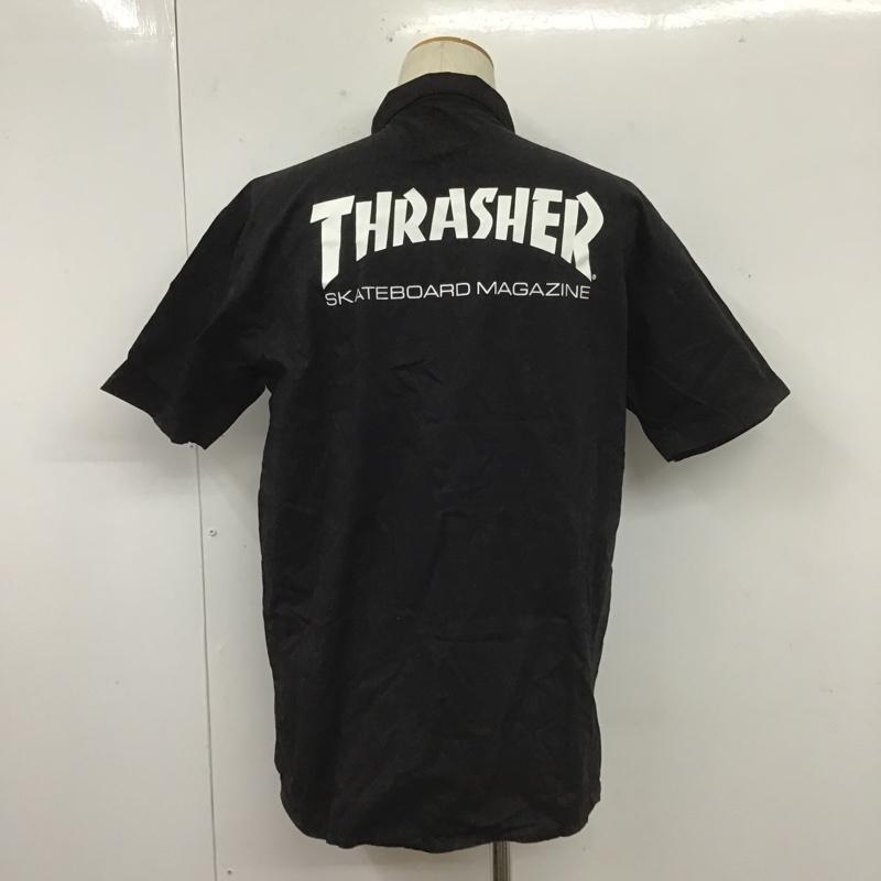 スラッシャー THRASHER シャツ、ブラウス 半袖 XL 刺繍 黒 / ブラック /  メンズ USED 古着 中古 10104532