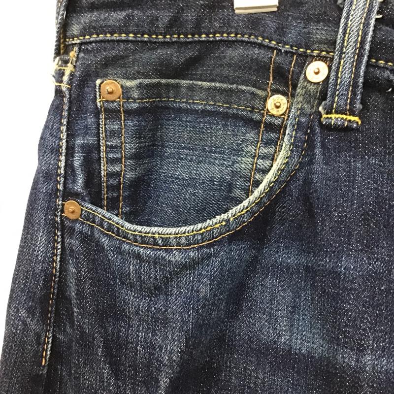 エヴィス EVISU パンツ デニム、ジーンズ デニムパンツ ストレートパンツ ワイドパンツ カジュアルパンツ ロゴ、文字 インディゴ / インディゴ /  メンズ USED 古着 中古 10104568