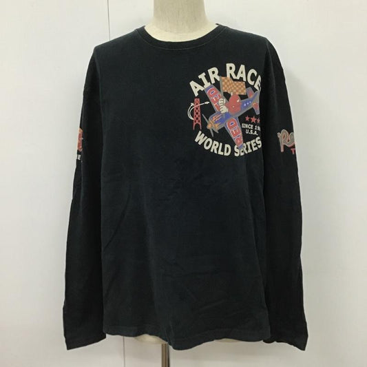 テッドマン TEDMAN Tシャツ 長袖 長袖カットソー クルーネックカットソー ロングスリーブカットソー プリントTシャツ 46 プリント 黒 / ブラック /  メンズ USED 古着 中古 10104569