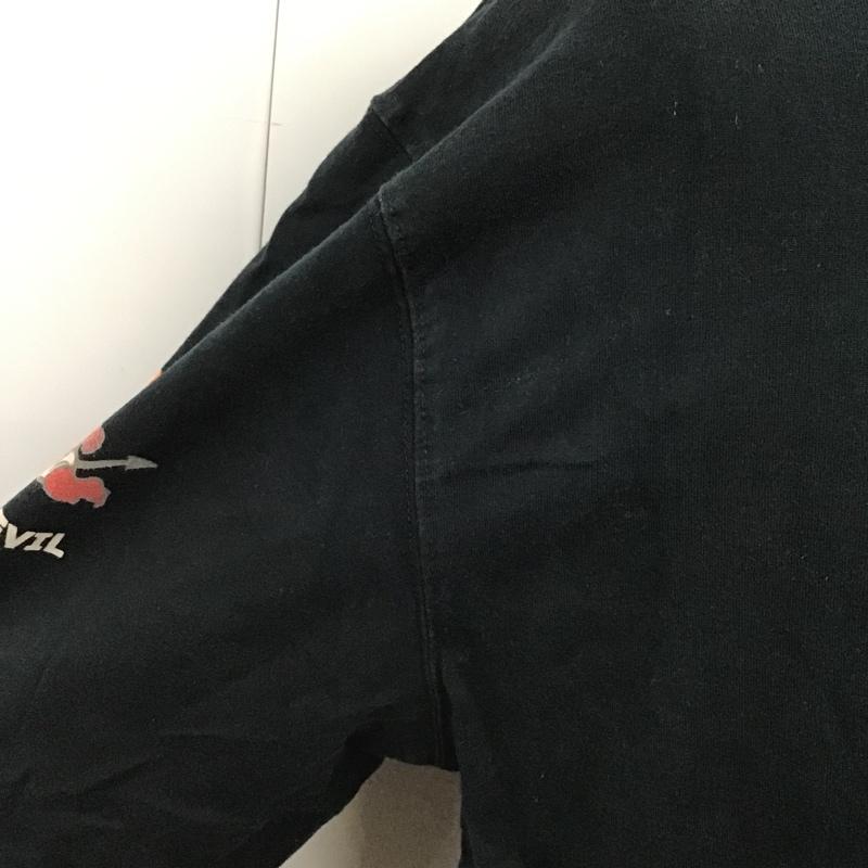 テッドマン TEDMAN Tシャツ 長袖 長袖カットソー クルーネックカットソー ロングスリーブカットソー プリントTシャツ 46 プリント 黒 / ブラック /  メンズ USED 古着 中古 10104569