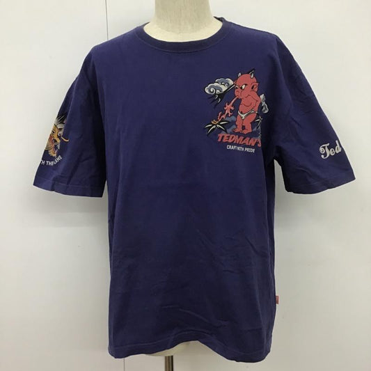 テッドマン TEDMAN Tシャツ 半袖 半袖カットソー プリントTシャツ クルーネックカットソー 46 プリント 紺 / ネイビー /  メンズ USED 古着 中古 10104573