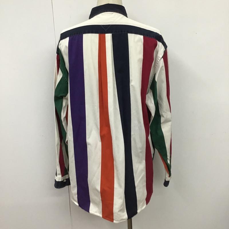 トミーヒルフィガー TOMMY HILFIGER シャツ、ブラウス 長袖 長袖シャツ ストライプシャツ ボタンダウンシャツ XL ロゴ、文字 マルチカラー / マルチカラー /  メンズ USED 古着 中古 10104576
