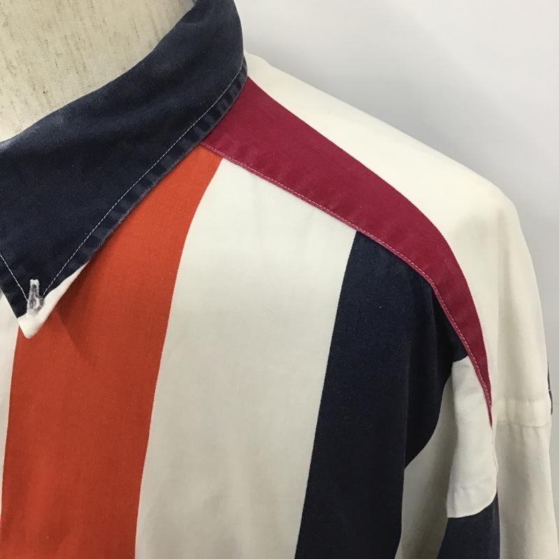 トミーヒルフィガー TOMMY HILFIGER シャツ、ブラウス 長袖 長袖シャツ ストライプシャツ ボタンダウンシャツ XL ロゴ、文字 マルチカラー / マルチカラー /  メンズ USED 古着 中古 10104576