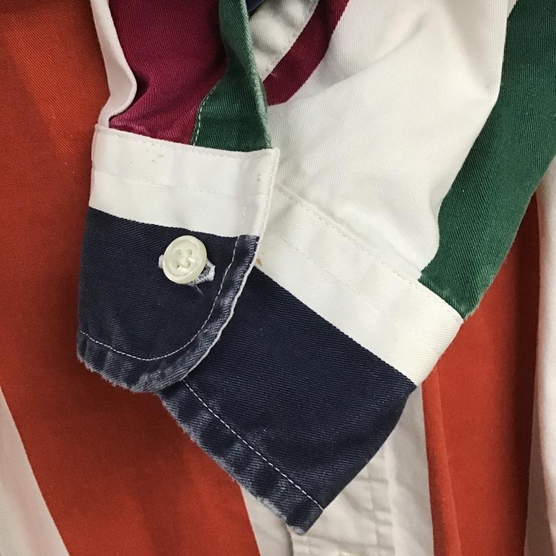 トミーヒルフィガー TOMMY HILFIGER シャツ、ブラウス 長袖 長袖シャツ ストライプシャツ ボタンダウンシャツ XL ロゴ、文字 マルチカラー / マルチカラー /  メンズ USED 古着 中古 10104576