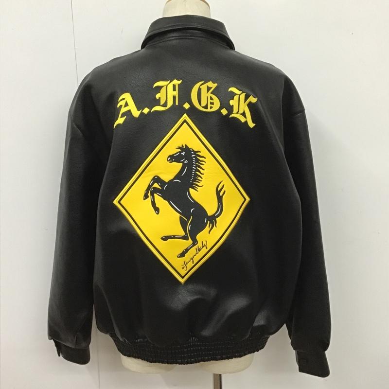 アフューグッドキッズ A FEW GOOD KIDS ジャケット、上着 ジャンパー、ブルゾン フェイクレザージャケット カジュアルジャケット カラージャケット L ロゴ、文字 黒 / ブラック /  メンズ USED 古着 中古 10104577