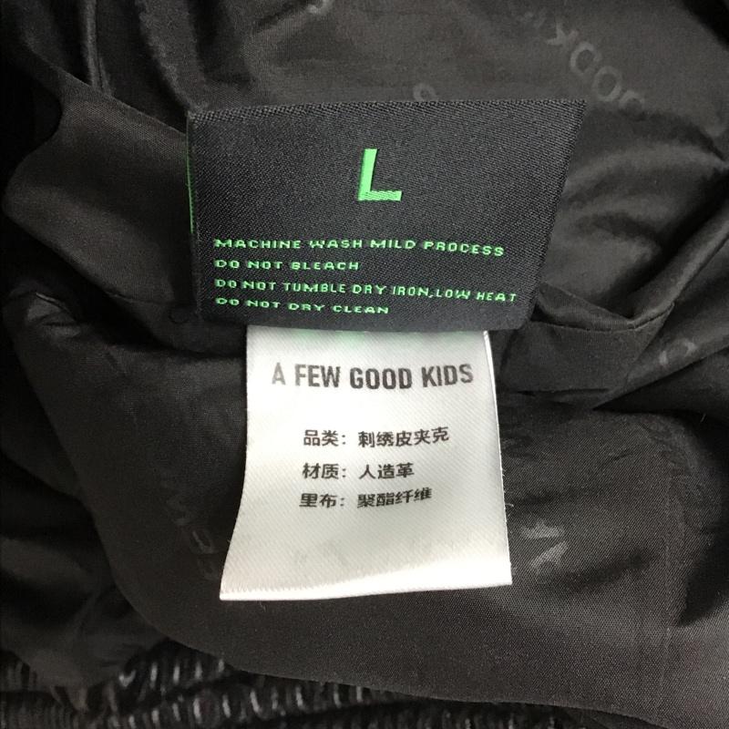 アフューグッドキッズ A FEW GOOD KIDS ジャケット、上着 ジャンパー、ブルゾン フェイクレザージャケット カジュアルジャケット カラージャケット L ロゴ、文字 黒 / ブラック /  メンズ USED 古着 中古 10104577