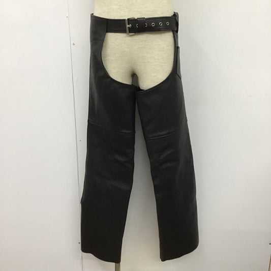 レザー レザー ボトムス ボトムス レザーパンツ カジュアルパンツ ストレートパンツ レザーチャップスパンツ S 無地 黒 / ブラック /  メンズ USED 古着 中古 10104587