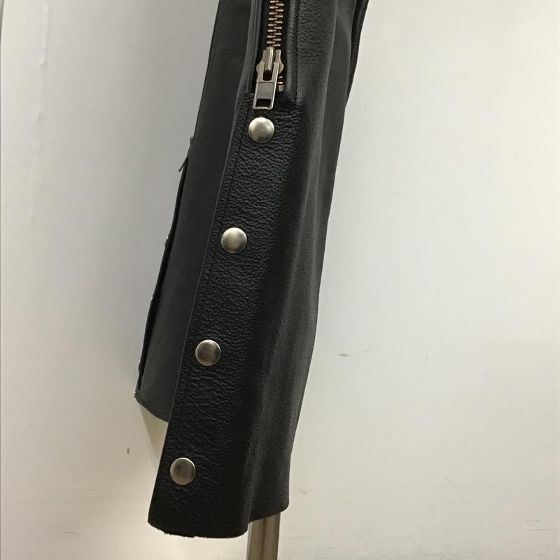 レザー レザー ボトムス ボトムス レザーパンツ カジュアルパンツ ストレートパンツ レザーチャップスパンツ S 無地 黒 / ブラック /  メンズ USED 古着 中古 10104587