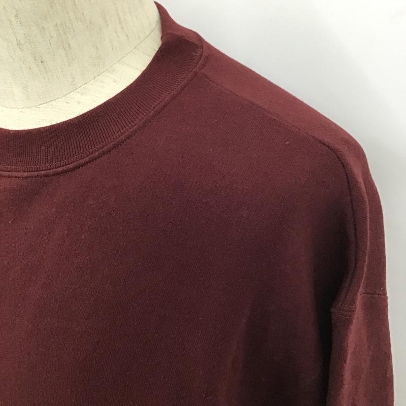 チャンピオン Champion トレーナー 長袖 長袖スウェット 長袖トレーナー リブカットソー 長袖カットソー プリントトレーナー M 無地 えんじ / ワインレッド /  メンズ USED 古着 中古 10104594