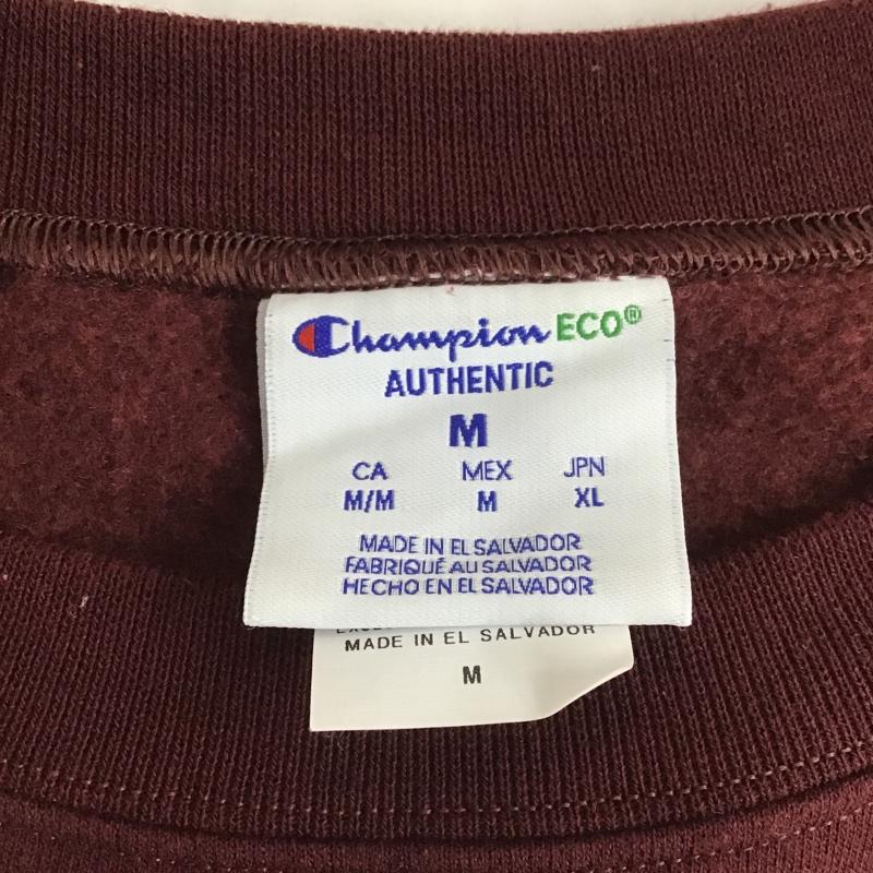 チャンピオン Champion トレーナー 長袖 長袖スウェット 長袖トレーナー リブカットソー 長袖カットソー プリントトレーナー M 無地 えんじ / ワインレッド /  メンズ USED 古着 中古 10104594