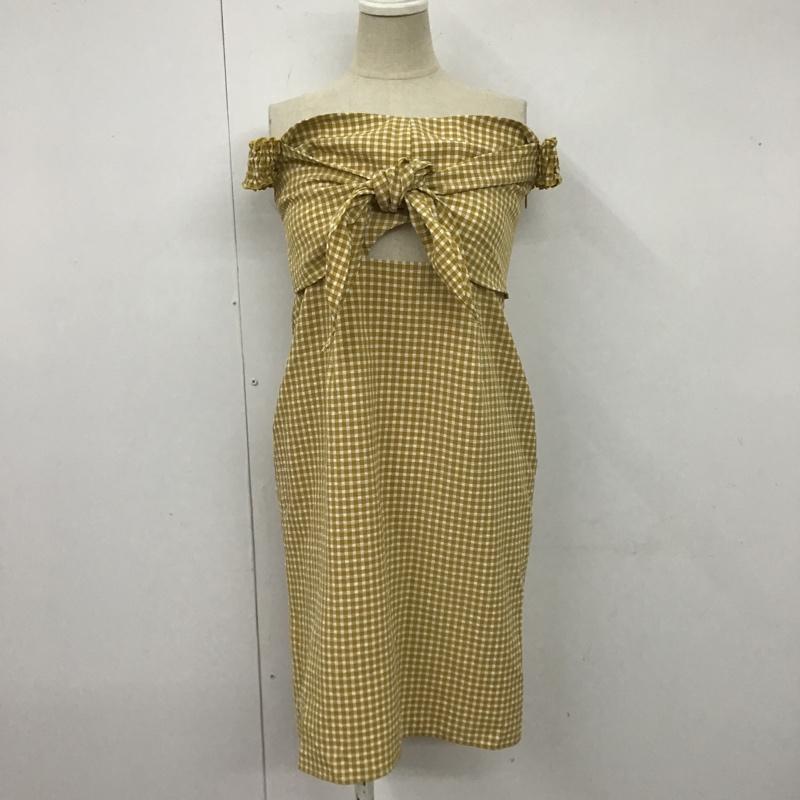 リリー ブラウン Lily Brown ワンピース ひざ丈スカート LWFO0182053 ノースリーブワンピース ギンガムチェックワンピース 1 チェック 白 / ホワイト / X マスタード / マスタード /  レディース USED 古着 中古 10104606
