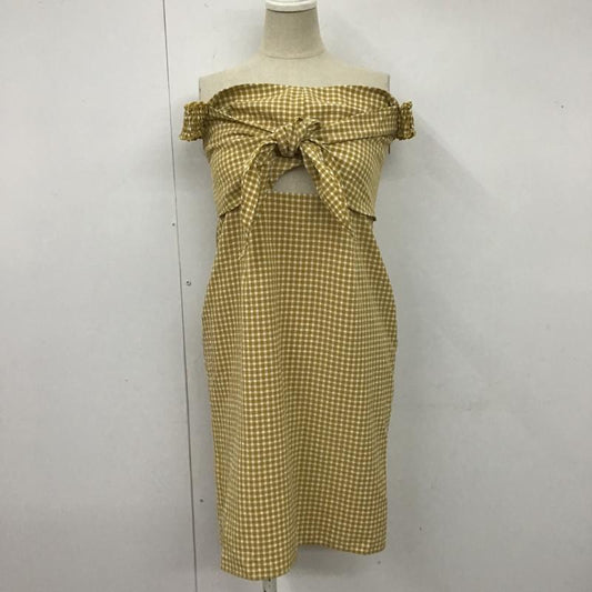 リリー ブラウン Lily Brown ワンピース ひざ丈スカート LWFO0182053 ノースリーブワンピース ギンガムチェックワンピース 1 チェック 白 / ホワイト / X マスタード / マスタード /  レディース USED 古着 中古 10104606