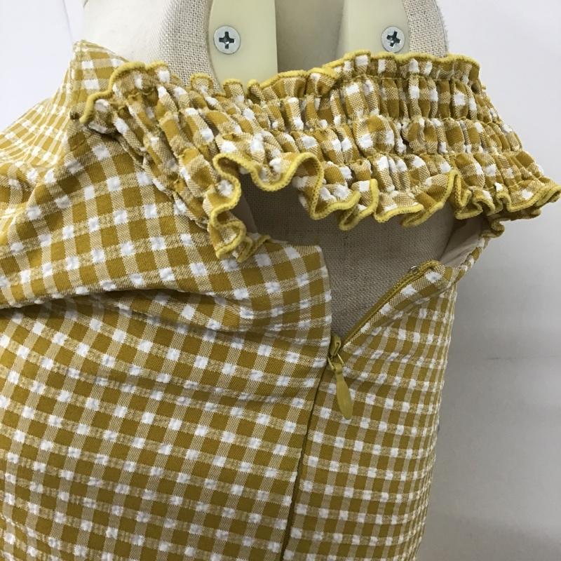 リリー ブラウン Lily Brown ワンピース ひざ丈スカート LWFO0182053 ノースリーブワンピース ギンガムチェックワンピース 1 チェック 白 / ホワイト / X マスタード / マスタード /  レディース USED 古着 中古 10104606