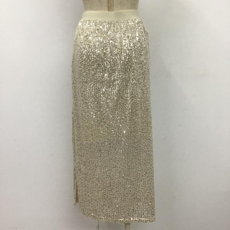 ダブル シー WC スカート ロングスカート WC23SP04-L0013 スパンコールロングスカート タイトスカート ストレッチロングスカート FREE 無地 銀 / シルバー /  レディース USED 古着 中古 10104608