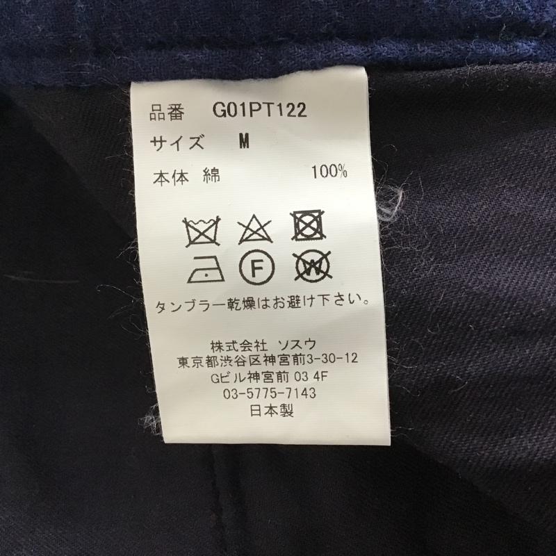 マイン MYne パンツ スラックス G01PT122 チェックパンツ フレア サイド スナップボタン M チェック 紺 / ネイビー / X 青 / ブルー /  メンズ USED 古着 中古 10104614