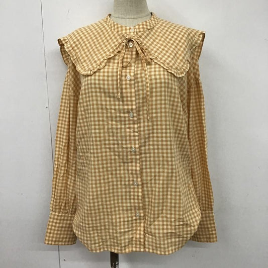 ビームス BEAMS シャツ、ブラウス 長袖 長袖シャツ ギンガムチェックシャツ セーラーカラーシャツ FREE チェック 白 / ホワイト / X 橙 / オレンジ /  レディース USED 古着 中古 10104618