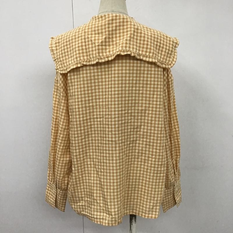 ビームス BEAMS シャツ、ブラウス 長袖 長袖シャツ ギンガムチェックシャツ セーラーカラーシャツ FREE チェック 白 / ホワイト / X 橙 / オレンジ /  レディース USED 古着 中古 10104618