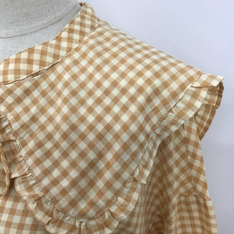 ビームス BEAMS シャツ、ブラウス 長袖 長袖シャツ ギンガムチェックシャツ セーラーカラーシャツ FREE チェック 白 / ホワイト / X 橙 / オレンジ /  レディース USED 古着 中古 10104618
