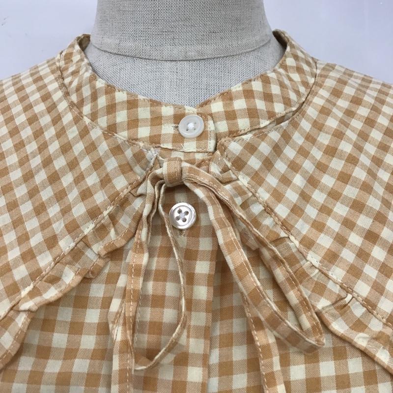 ビームス BEAMS シャツ、ブラウス 長袖 長袖シャツ ギンガムチェックシャツ セーラーカラーシャツ FREE チェック 白 / ホワイト / X 橙 / オレンジ /  レディース USED 古着 中古 10104618