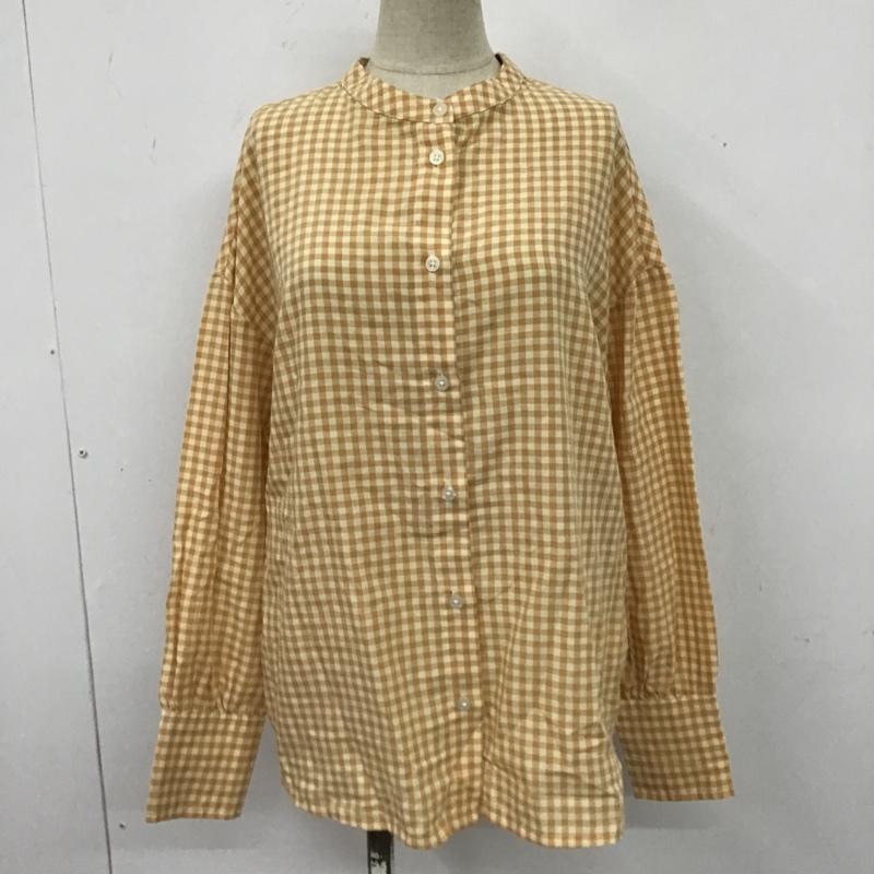 ビームス BEAMS シャツ、ブラウス 長袖 長袖シャツ ギンガムチェックシャツ セーラーカラーシャツ FREE チェック 白 / ホワイト / X 橙 / オレンジ /  レディース USED 古着 中古 10104618