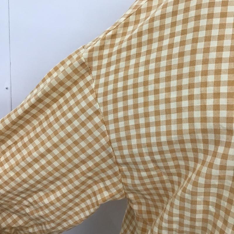 ビームス BEAMS シャツ、ブラウス 長袖 長袖シャツ ギンガムチェックシャツ セーラーカラーシャツ FREE チェック 白 / ホワイト / X 橙 / オレンジ /  レディース USED 古着 中古 10104618